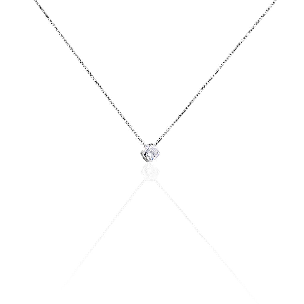GIULYA Damen Collier Silber 925 Zirkonia Wei&szlig; 1 ct
