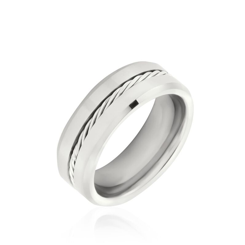 Bague Jourdan Homme Iron Tungstene Weiss - Spannringe Herren | OROVIVO