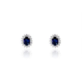 Damen Ohrstecker Silber 925 blauer Stein Zirkonia - Ohrstecker Damen | OROVIVO