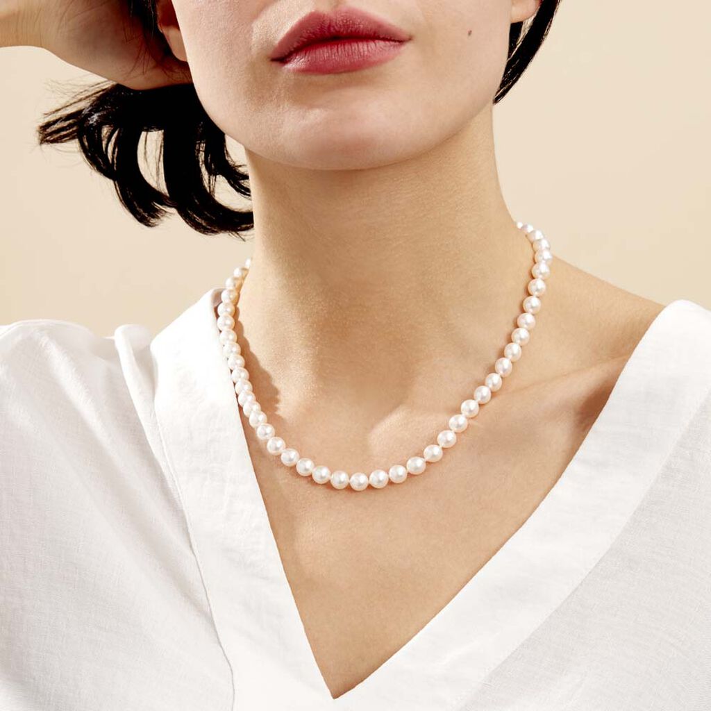 Collier Ghisele Or Jaune Perle De Culture D'akoya - Spannringe Damen | OROVIVO
