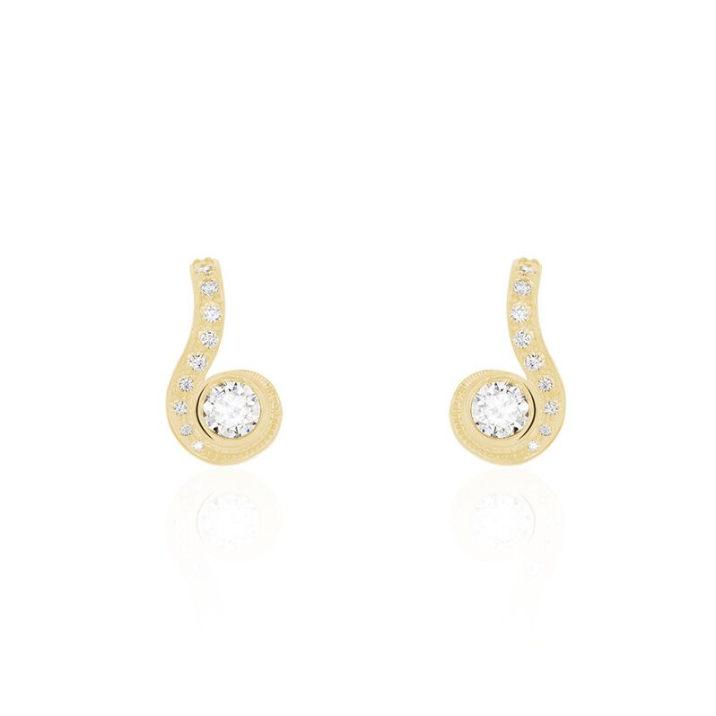 Boucles D'oreilles Puces Kampala Plaque Or Oxydes De Zirconium - Spannringe Damen | OROVIVO