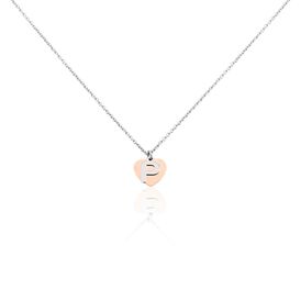 Damen Halskette Silber 925 Bicolor Buchstabe P - Herzketten Damen | OROVIVO