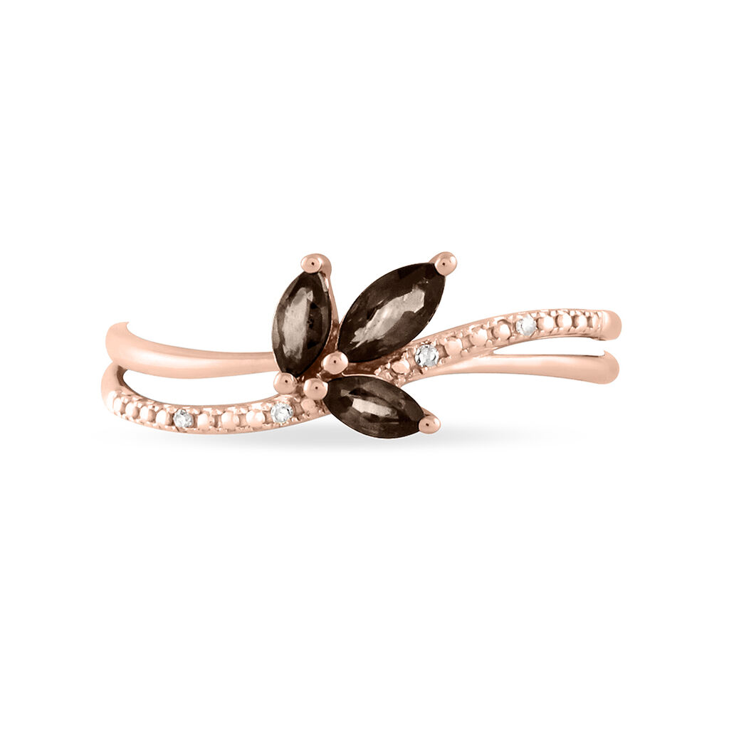 Bague Angie Or Rose Quartz Et Diamant - Spannringe Damen | OROVIVO