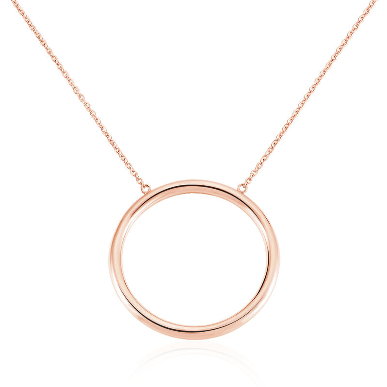 NORA Damen Collier Edelstahl rosevergoldet Kreis - Halsketten Damen | OROVIVO