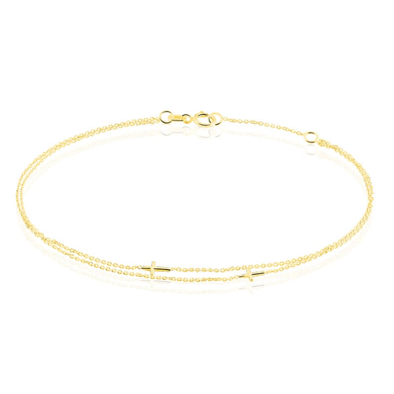 DELIA Damen Armband Gold 375 (9 Karat) Religi&ouml;ses Kreuz - Armb&auml;nder mit Anh&auml;nger Damen | OROVIVO
