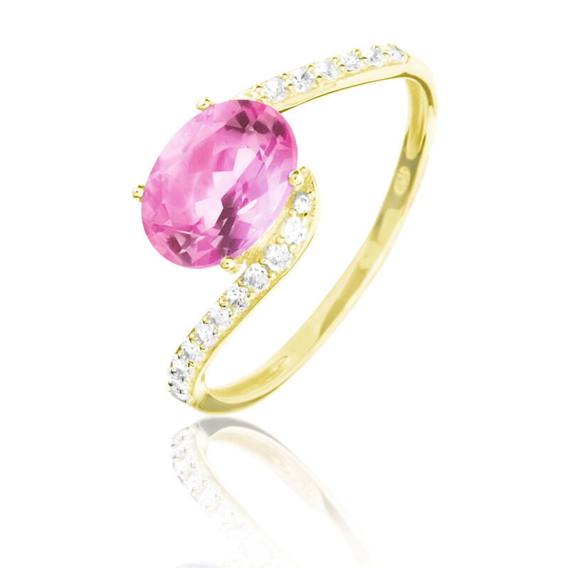 Bague Loriane Or Jaune Tourmaline Et Diamant - Spannringe Damen | OROVIVO
