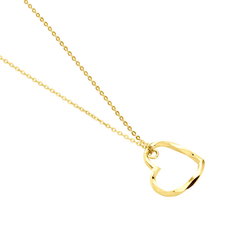 Damen Collier Gold 375 Geometrisch Coeur Twisted 4,5cm - Halsketten Damen | OROVIVO