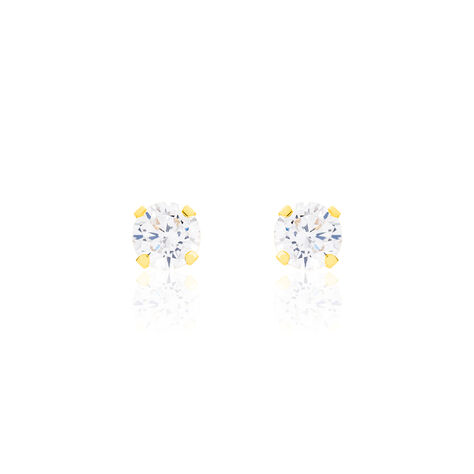 Damen Ohrstecker Gold 375 Zirkonia 4mm - Ohrstecker Damen | OROVIVO