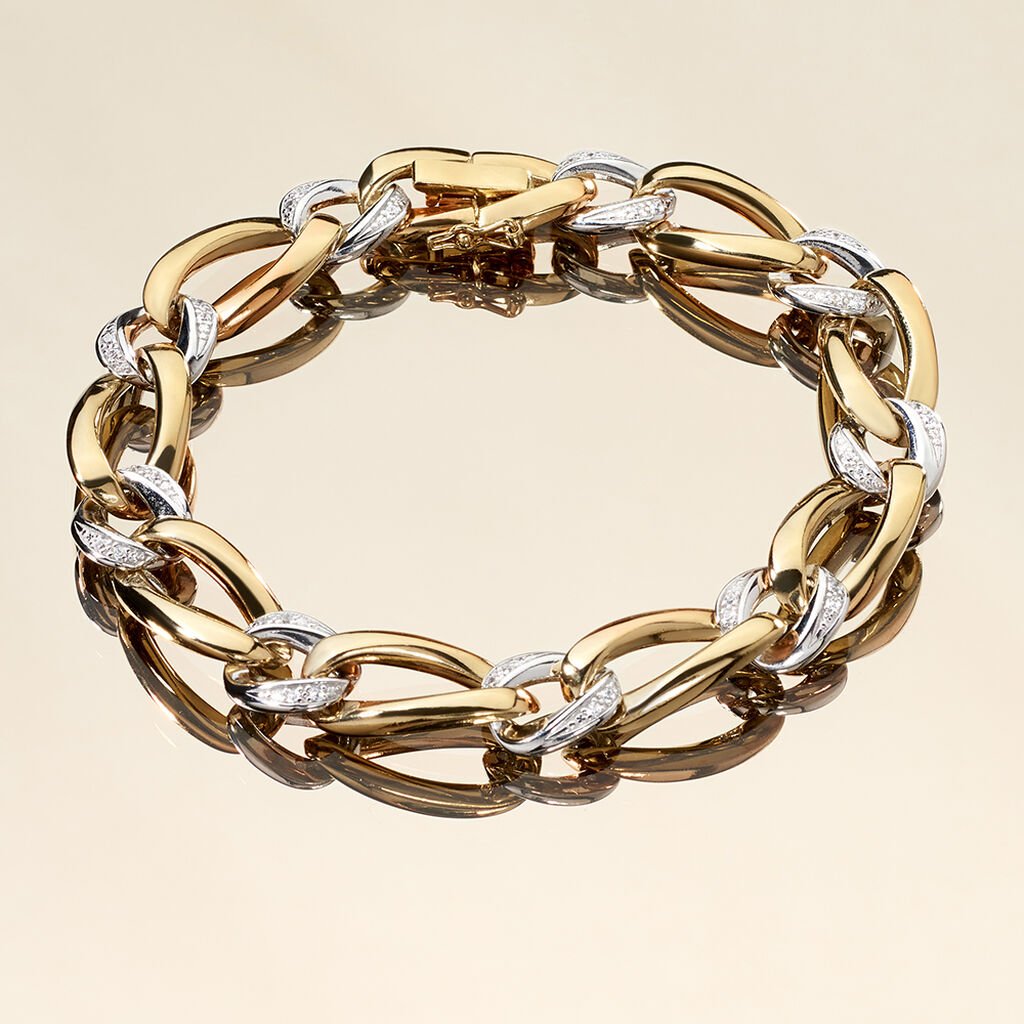 Damenarmband Messing Gold 750 plattiert Bicolor - Armbänder Damen | OROVIVO