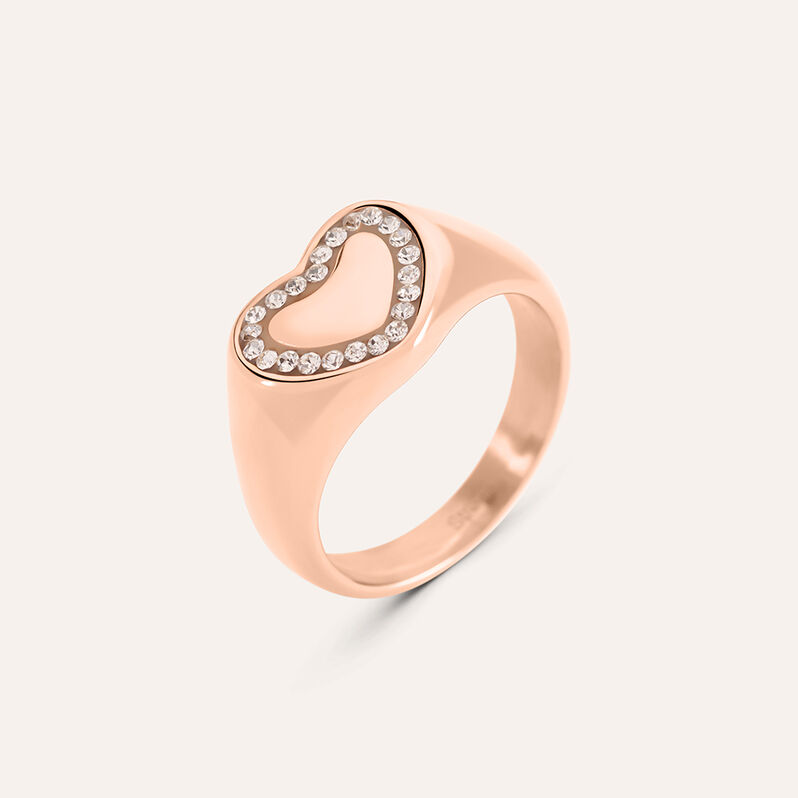 Anello Chevalier Sunrise Acciaio Bicolore Bianco / Rosa Cristallo - Spannringe Damen | OROVIVO