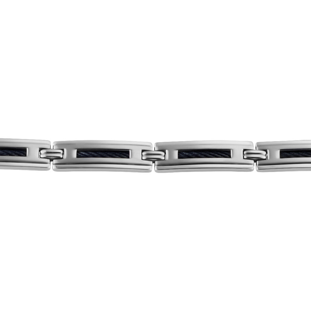 Bracelet Drice Acier Et Cable Acier Noir - Spannringe Herren | OROVIVO