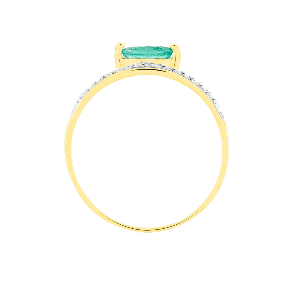 ALEXA Damen Ring Gold 375 (9 Karat) Smaragd Gr&uuml;n 0,43 ct