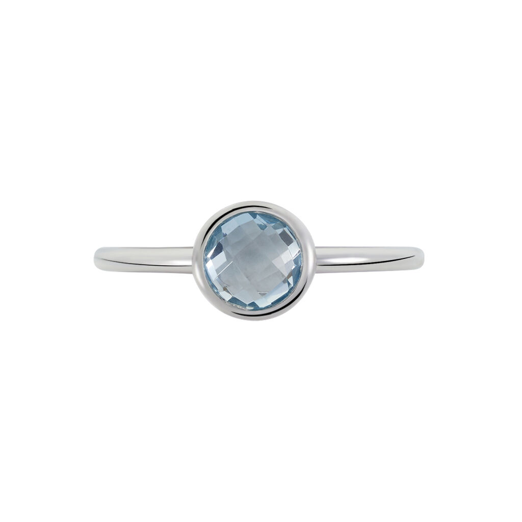 Damen Ring Silber Silber 925 Topas Blau 0,93ct Kreis Sinaya  - Hochzeitsringe Damen | OROVIVO