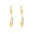 SIGRID 1 Damen Ohrringe Lang Gold Bicolor 375 (9 Karat) Blatt