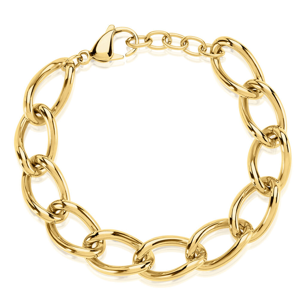 DANIA Damen Armkette Edelstahl vergoldet, Armkette ohne Stein