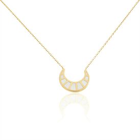 Damen Halskette Messing Gold 750 plattiert Perle - Ketten mit Anhänger  | OROVIVO