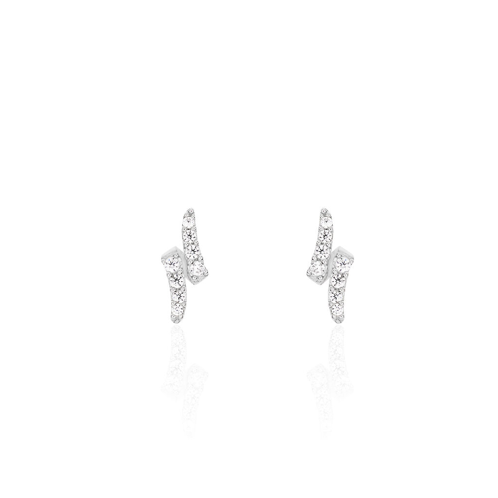 Damen Ohrstecker Silber 925 Zirkonia Zickzack - Ohrstecker Damen | OROVIVO