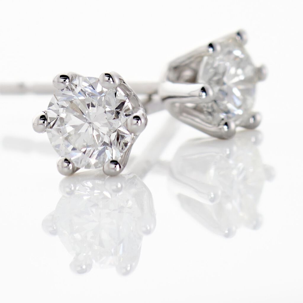 Monopoli Damen Ohrstecker Wei&szlig;gold 750 (18 Karat) Diamant Wei&szlig; 0,52 ct