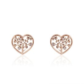 Damen Ohrstecker Silber 925 Rosé Vergoldet Diamant - Ohrringe Damen | OROVIVO