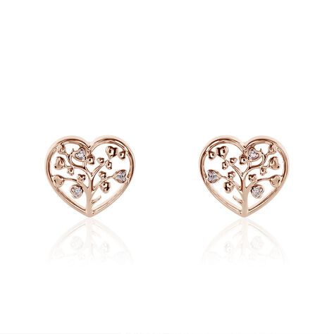 Damen Ohrstecker Silber 925 Rosé Vergoldet Diamant - Ohrringe mit Stein Damen | OROVIVO