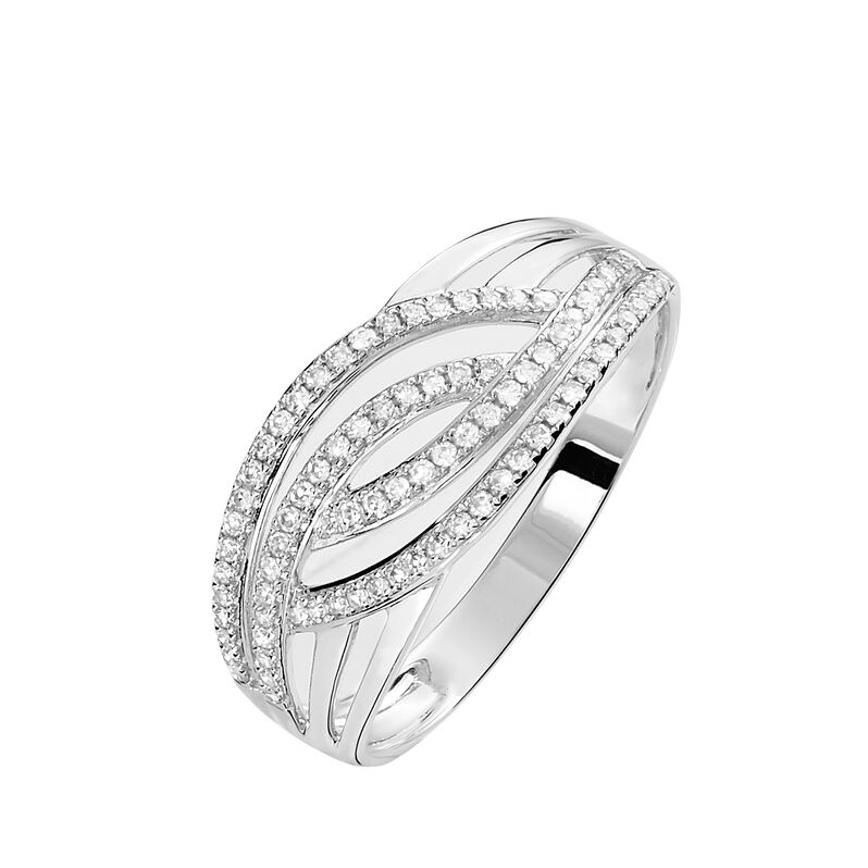 Bague Or Blanc Diamant - Spannringe Damen | OROVIVO