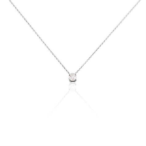 Damen Collier Weißgold 375 Diamant 0,1ct Lirik 0,90mm 45cm - Halsketten Damen | OROVIVO