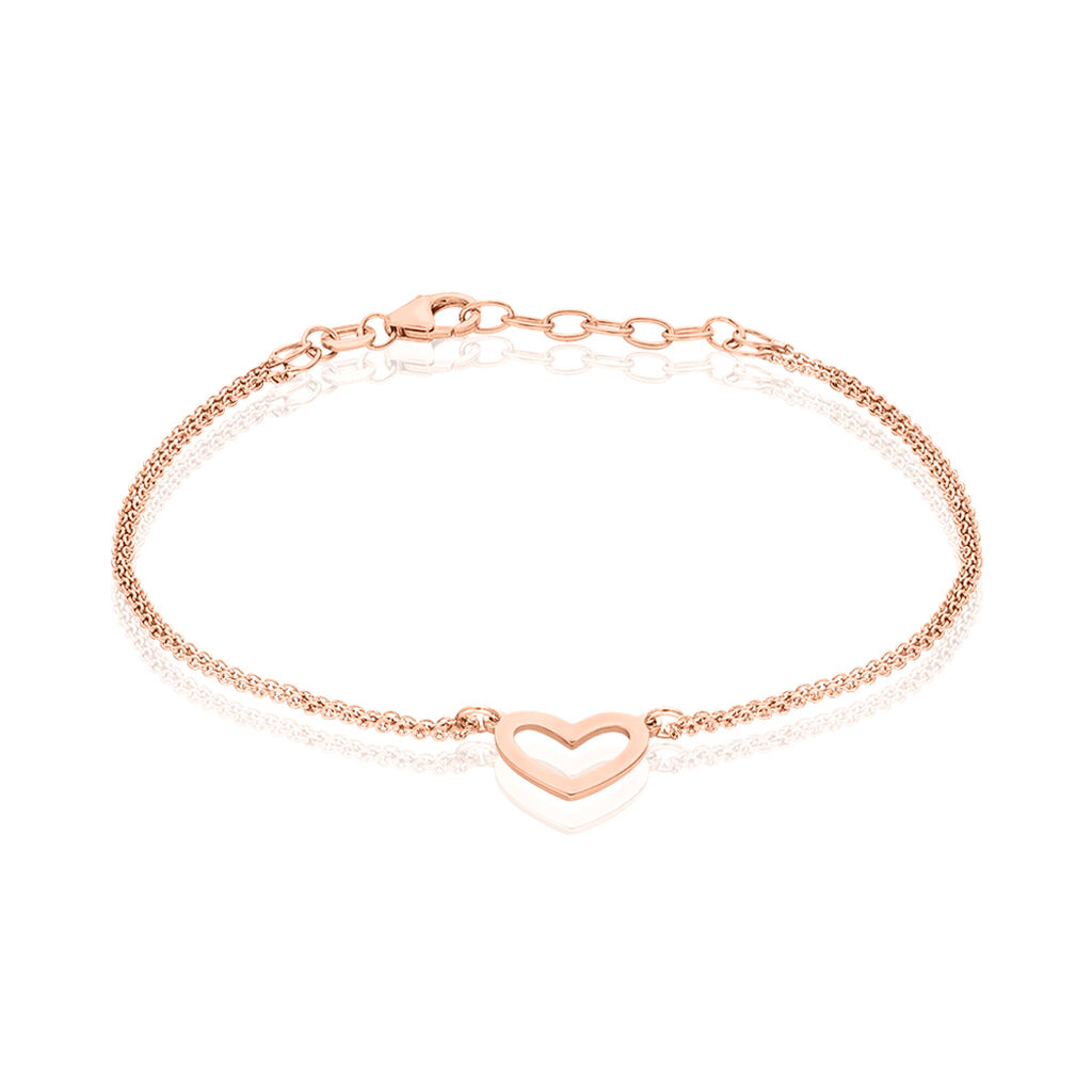 KADLIN Damen Armband Silber rosevergoldet 925 Herz B 1 mm, Armband ohne Stein