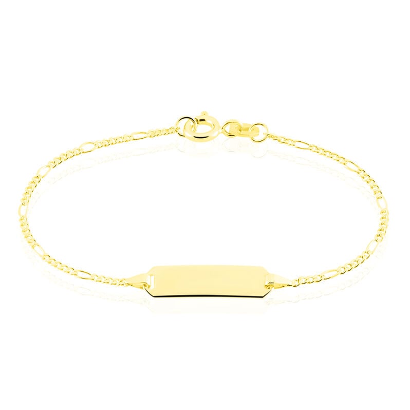 FIGARO ID Kinder ID Armband Gold 375 (9 Karat) Rechteckig B 1,5 mm - Personalisiertes Armband Kinder | OROVIVO
