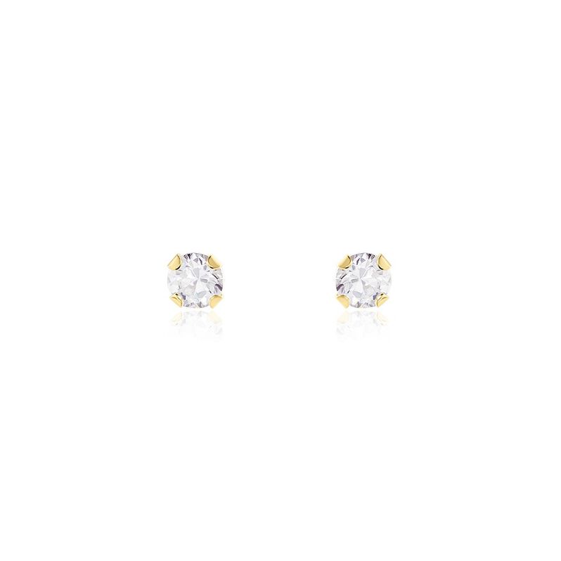 Boucles D'oreilles Puces Pepita Or Jaune Oxyde De Zirconium - Spannringe Familie | OROVIVO