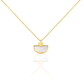 Damen Halskette Silber 925 Vergoldet Perlmutt - Ketten mit Anhänger  | OROVIVO