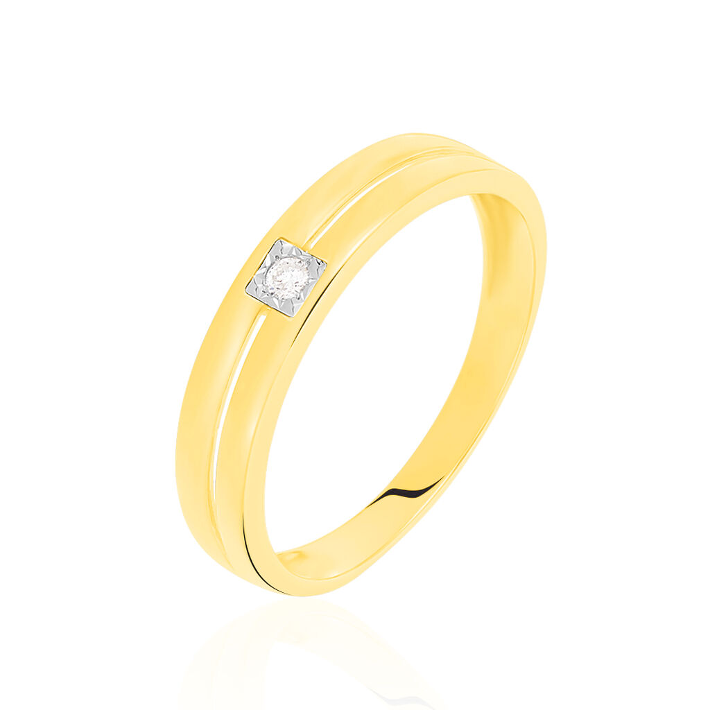 Damen Ring Gold 375 Diamant 0,03ct Viereck Vienna 5,00mm  - Verlobungsringe Damen | OROVIVO