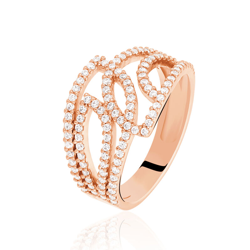 Damenring Messing Roségold 750 plattiert 5 Micron - Ringe mit Stein Damen | OROVIVO