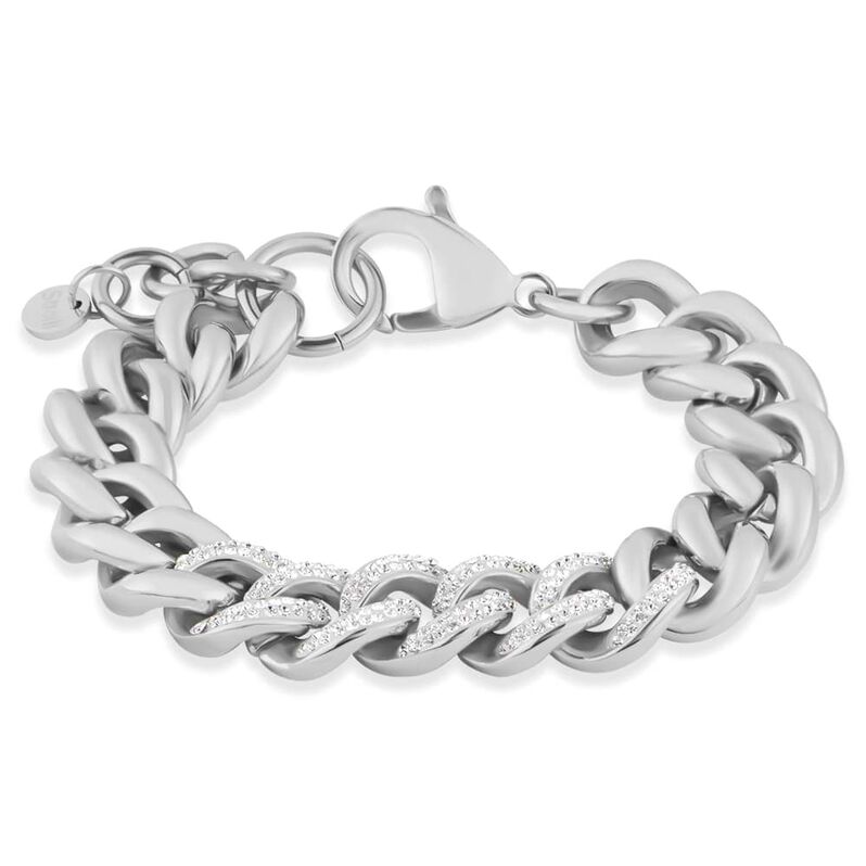 Bracciale Catena Aura Acciaio Cristallo - Spannringe Damen | OROVIVO