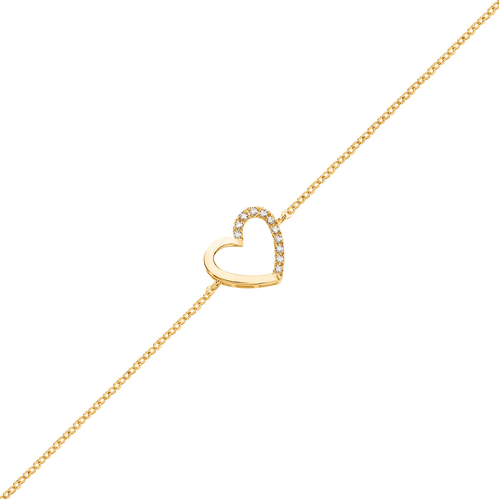 SORELLE Damen Armband Gold 585 (14 Karat) Diamant Wei&szlig; 0,04 ct Herz