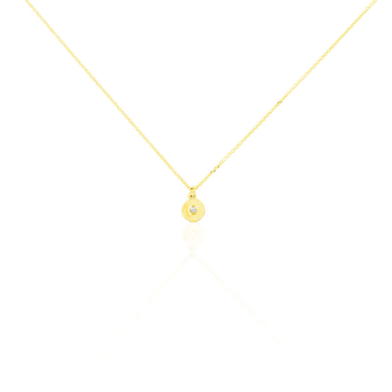 Damen Collier Gold 375 Zirkonia Kreis Dottie - Halsketten Damen | OROVIVO