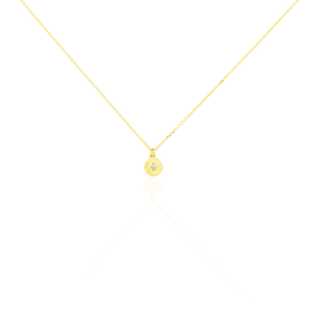 Damen Collier Gold 375 Zirkonia Kreis Dottie - Halsketten Damen | OROVIVO