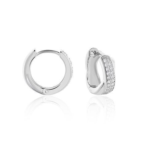 Damen Creolen Silber 925 Zirkonia Balken Sveta - Creolen Damen | OROVIVO