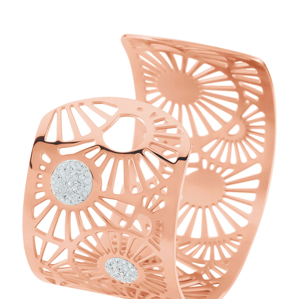 Jonc Acier Rose Imagine Florette Strass Multifleurs - Spannringe Damen | OROVIVO