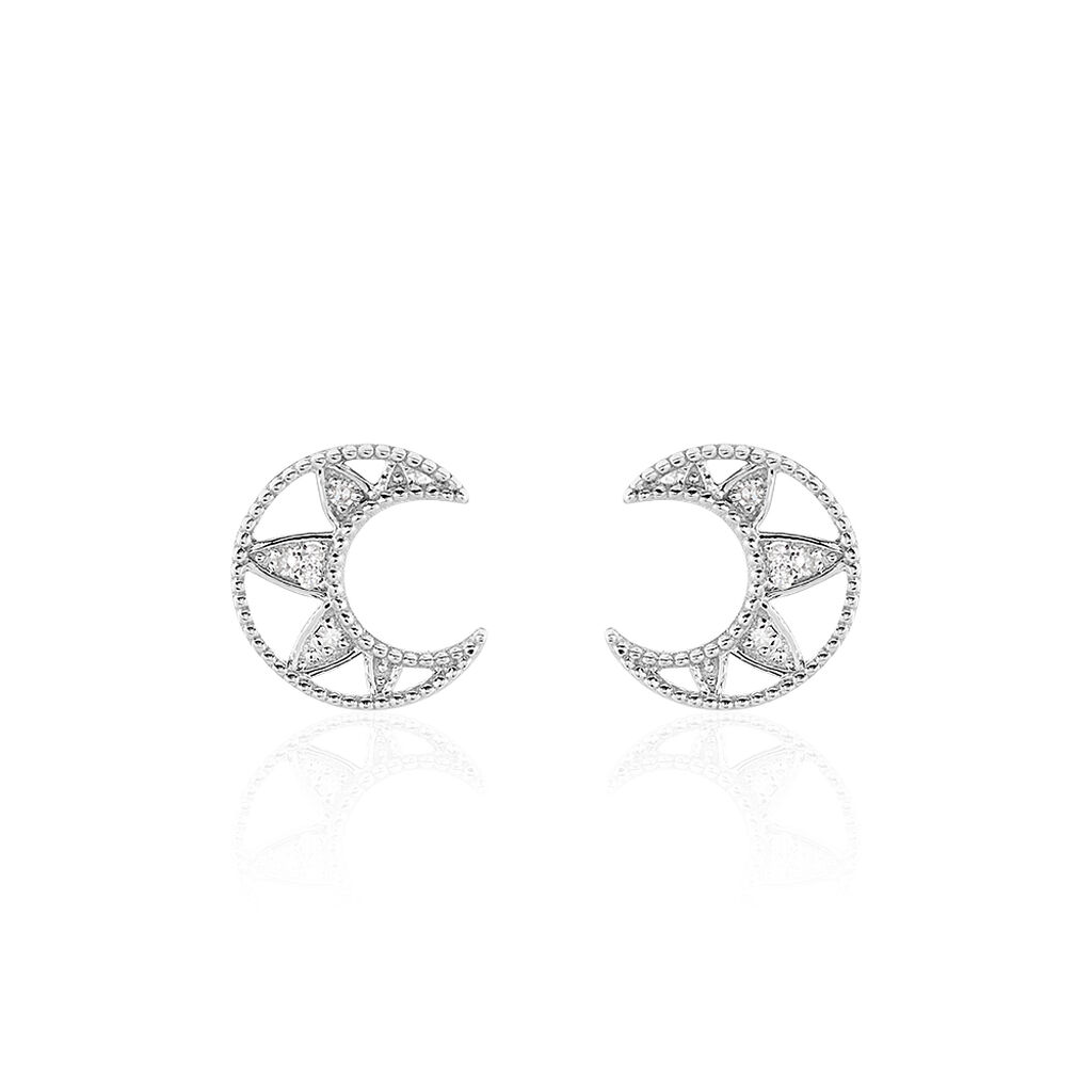 Boucles D'oreilles Or Weiss Roxine Lune - Spannringe Damen | OROVIVO