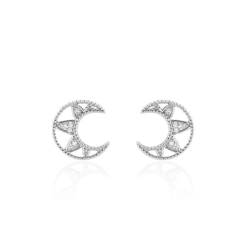 Boucles D'oreilles Or Weiss Roxine Lune - Spannringe Damen | OROVIVO
