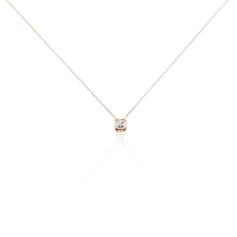 Damen Halskette Roségold 375 Diamant 0,1ct Carré Jala - Halsketten Damen | OROVIVO