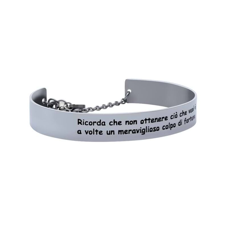 Bangle Ricorda che non ottenere ciò che vuoi è a volte un meraviglioso colpo di fortuna in acciaio - Spannringe Damen | OROVIVO