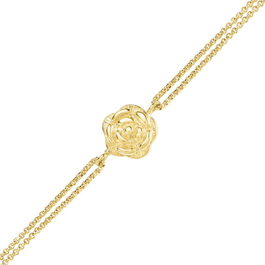 ROSALIA Damen Collier Silber vergoldet 925 Rosette B 1 mm