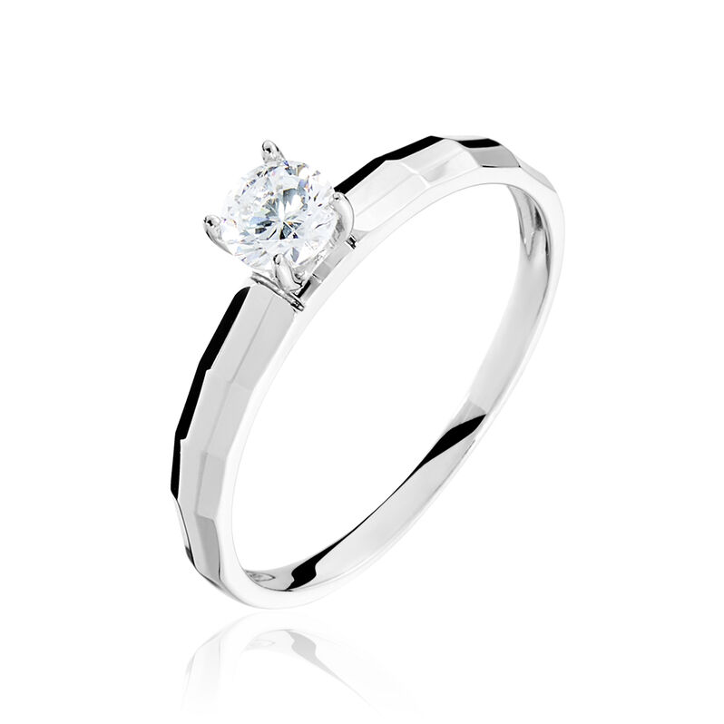 Bague Solitaire Or Weiss Oxyde - Spannringe Damen | OROVIVO