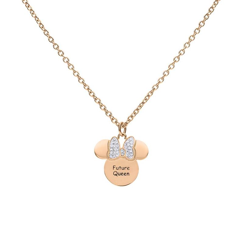 Collana Lady Message Acciaio Rosato Disney e Cristalli - Spannringe Kinder | OROVIVO