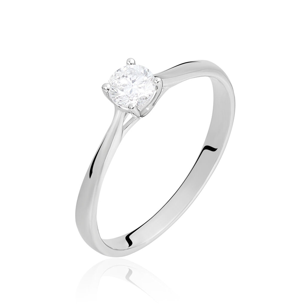 Bague Solitaire Victoria Or Blanc Diamant - Spannringe Damen | OROVIVO