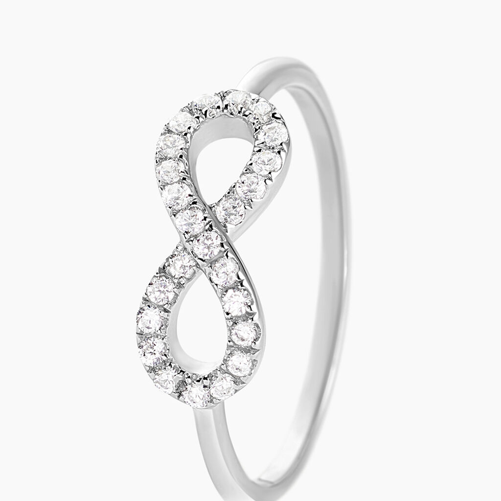 DAVILA 50 Damen Ring Silber 925 Zirkonia Wei&szlig; 0,1 ct Unendlichkeit