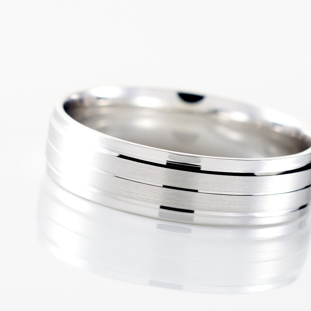 Alliance Basile Ruban Plat Or Blanc - Spannringe Unisex | OROVIVO