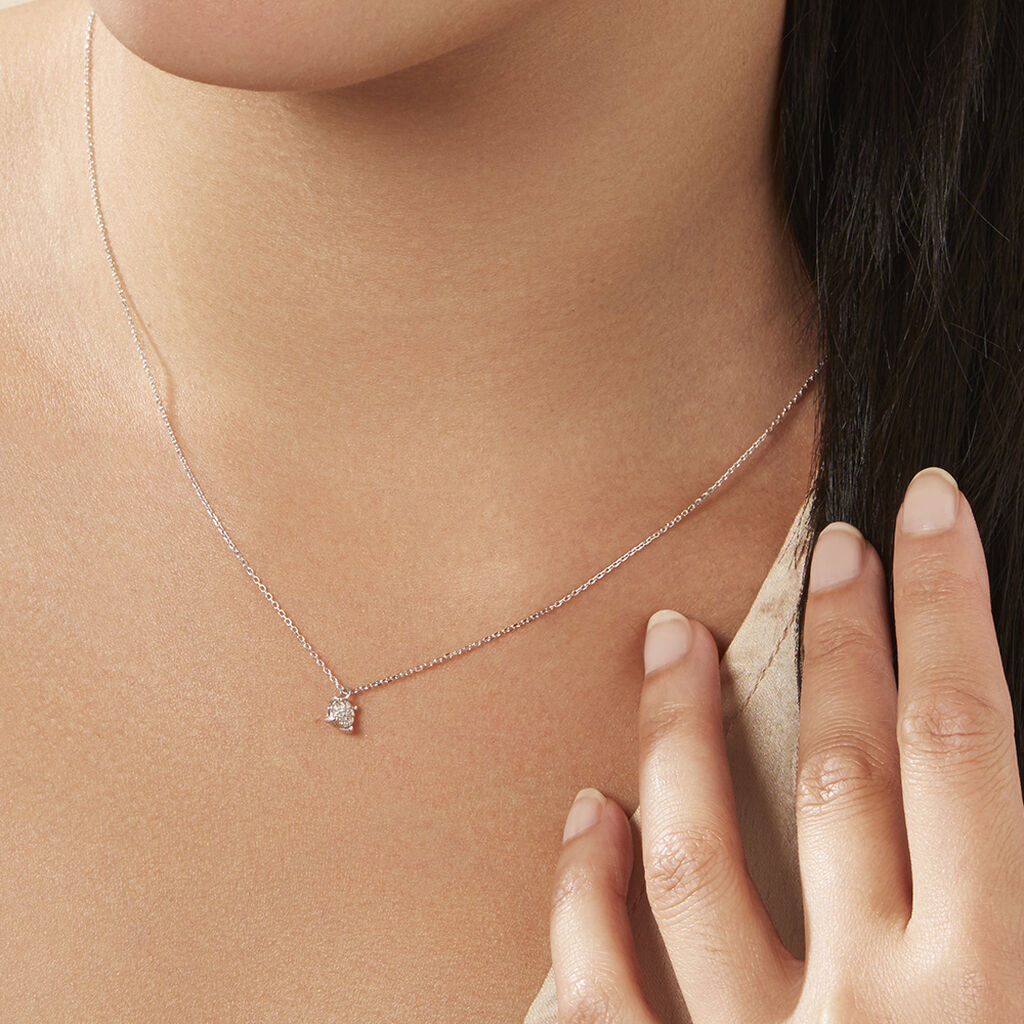 Damen Collier Weißgold 375 Diamant 0,07ct Kate - Halsketten Damen | OROVIVO
