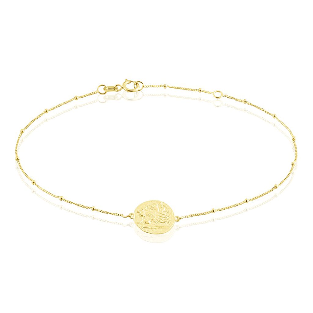 AKSJA Damen Armband Gold 375 (9 Karat) Löwenkopf, Armband ohne Stein
